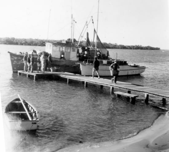 Boats At Jetty 1930s Scl