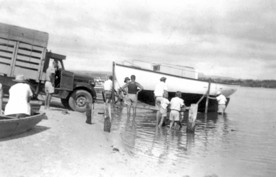 Launching Boat From Gt 1950s